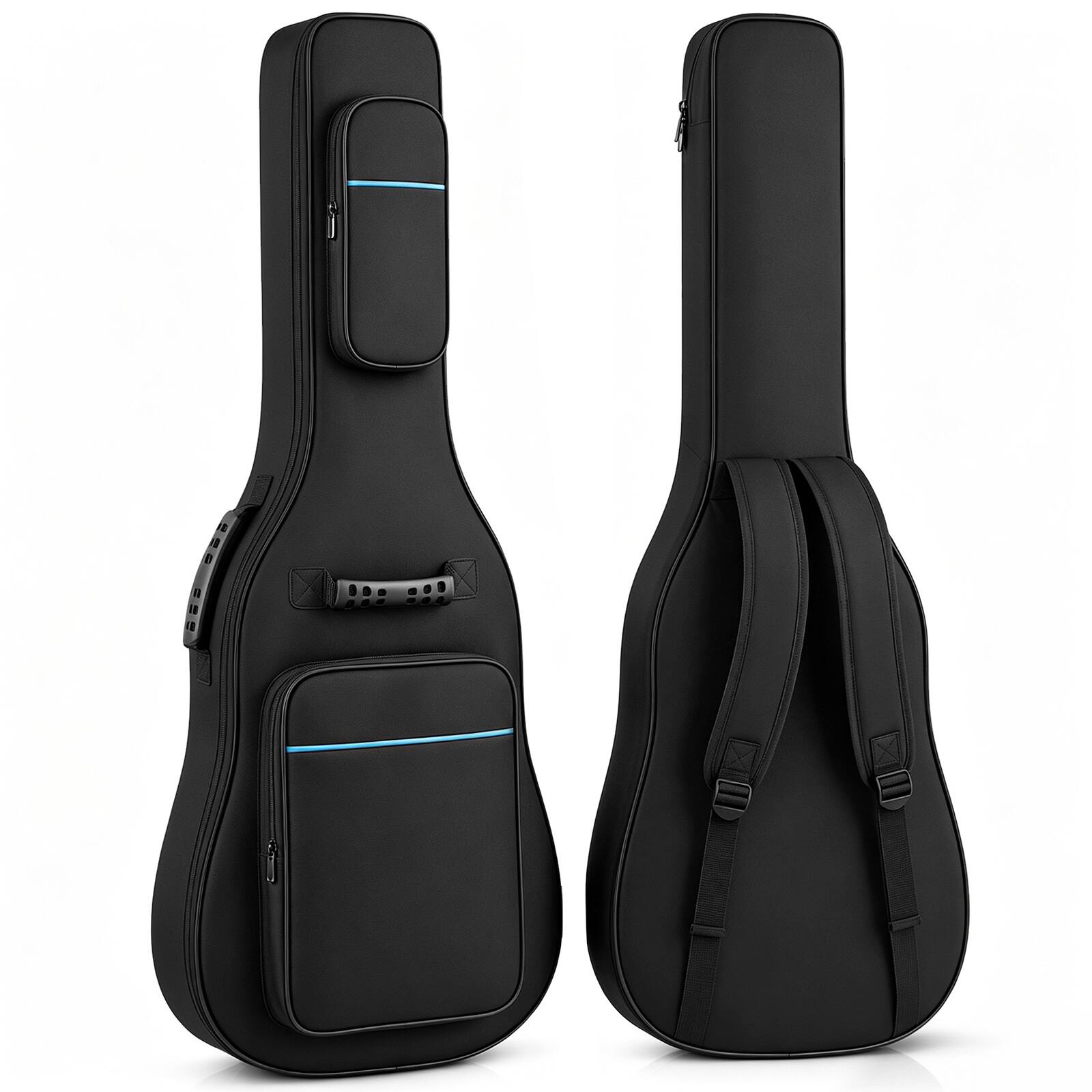 Front. Winado - Electric Guitar Bag, Oxford Cloth Waterproof Guitar Bass Gig Bag Soft Backpack with 0.35 Inch Thick Padding.