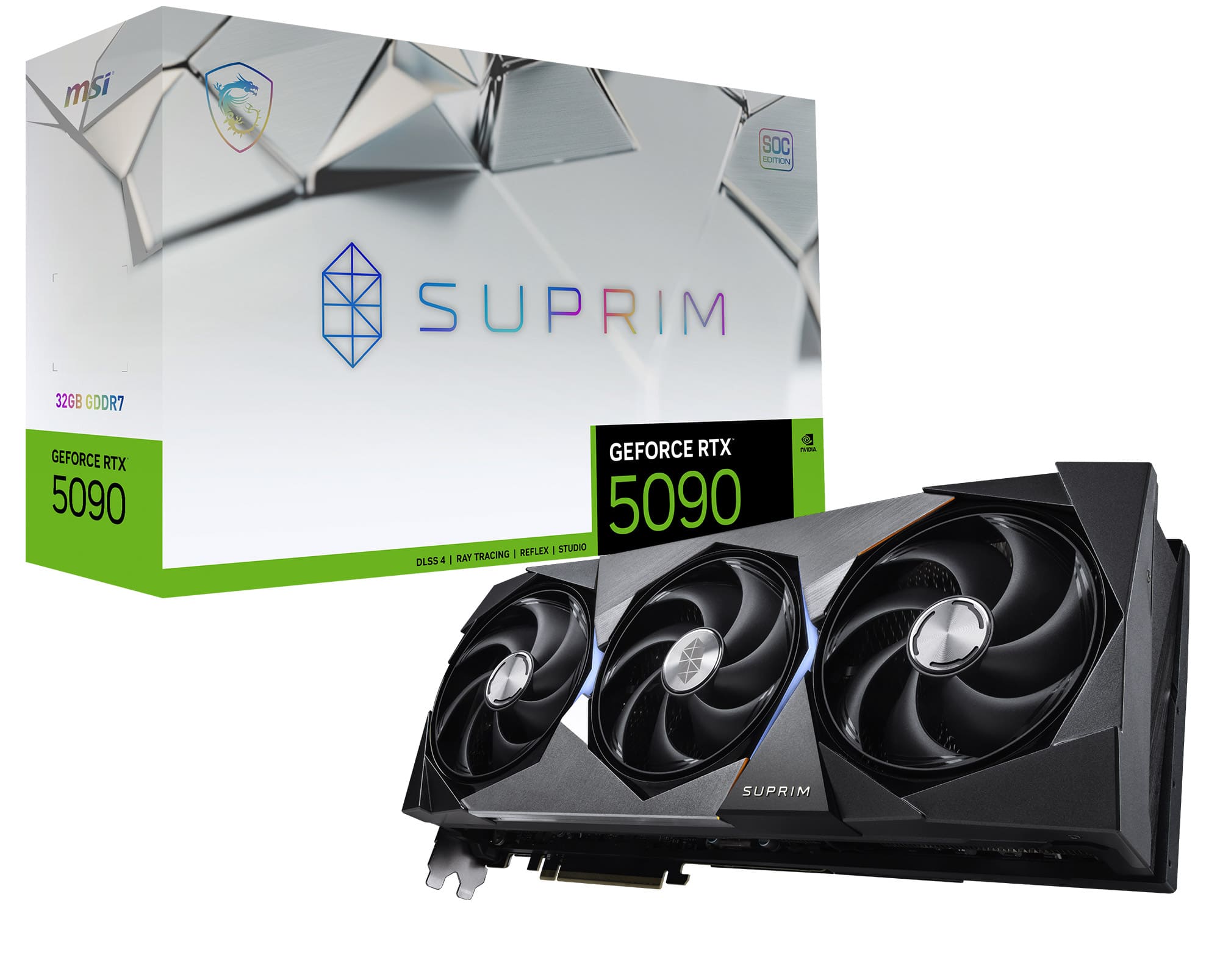 MSI - NVIDIA GeForce GeForce RTX 5090 32G SURPIM SOC 32GB GDDR7 PCI Express Gen 5 Graphics Card - Black - Front_Zoom