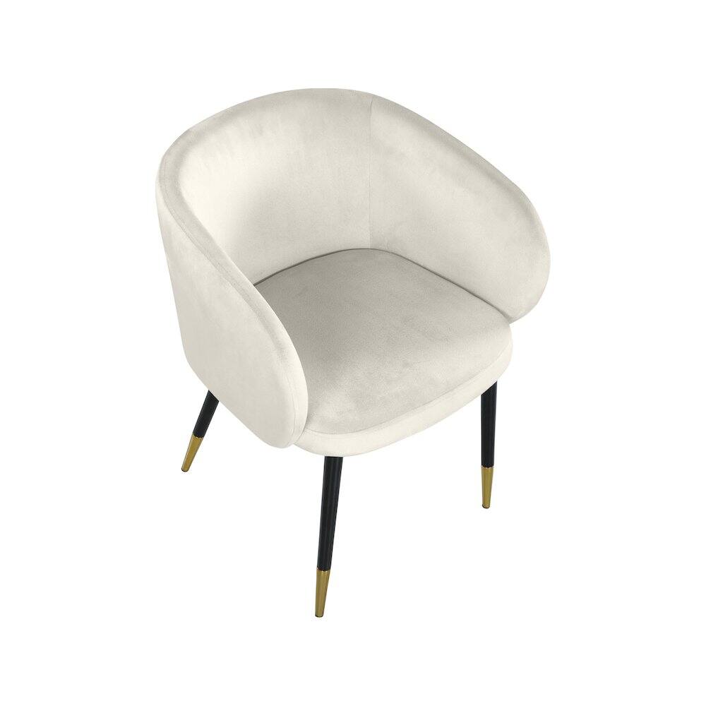 Meridian Furniture - Louise Cream Velvet Dining Chair - Beige - Thumbnail 5
