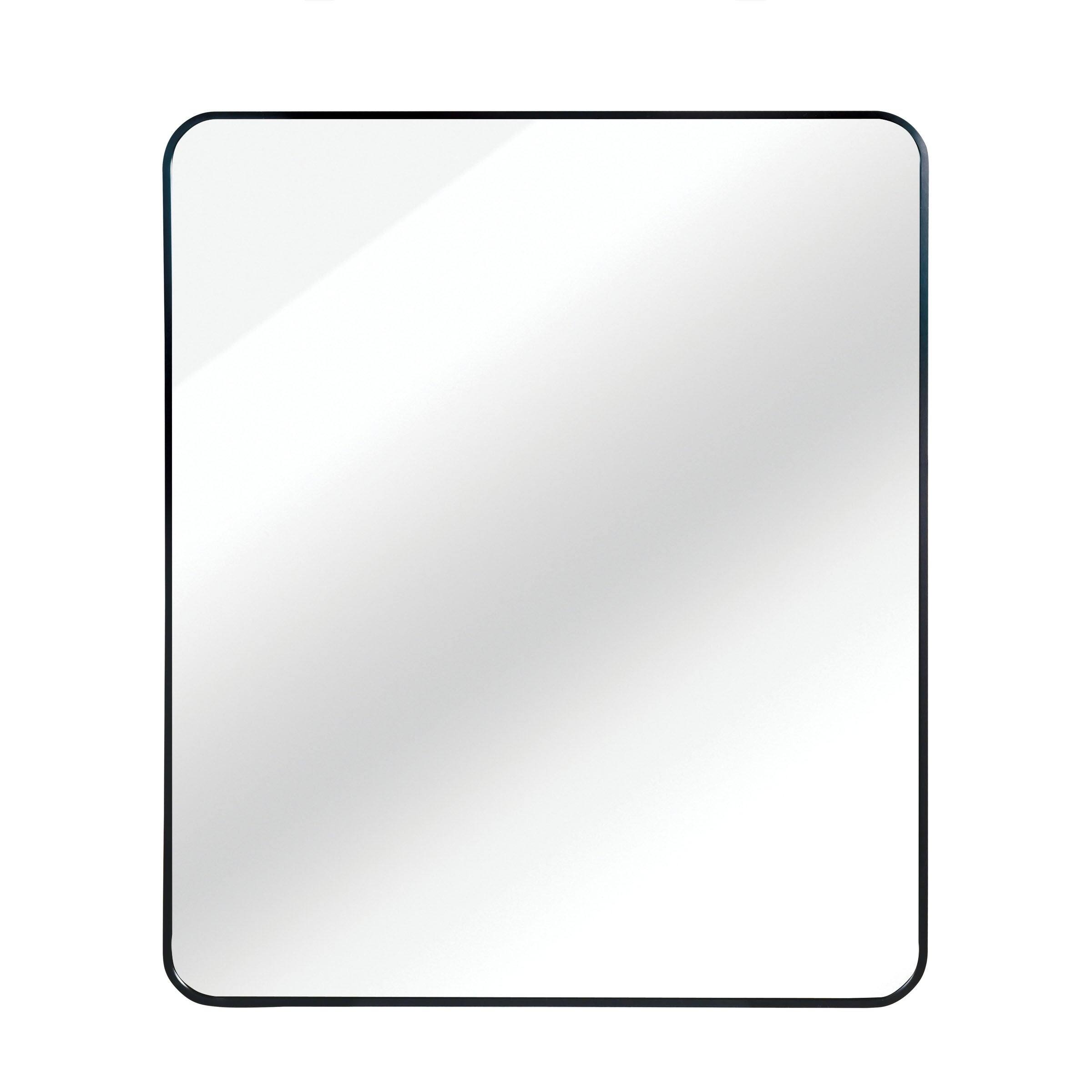 Alt View 1. BreeBe - Black 30 'x36' Rectangular Bathroom Wall Mirror - Black.
