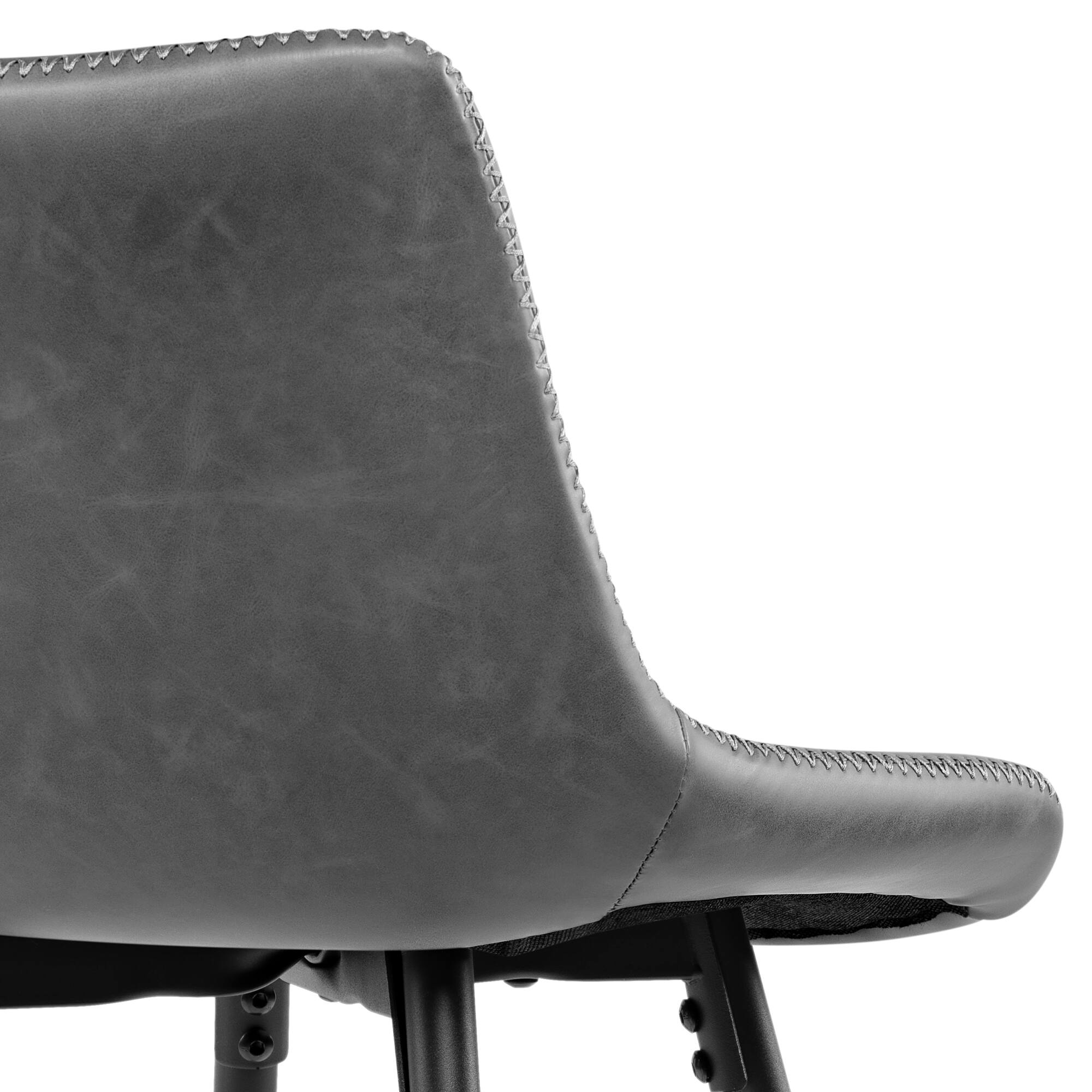 Alt View 4. KERDOM - 28‘’ Height Kitchen Island Chairs Set of 2 Bar Chair, Waterproof PU Leather Kitchen High Chair Counter Stool Rubber Feet - Stone Grey - 4pcs.