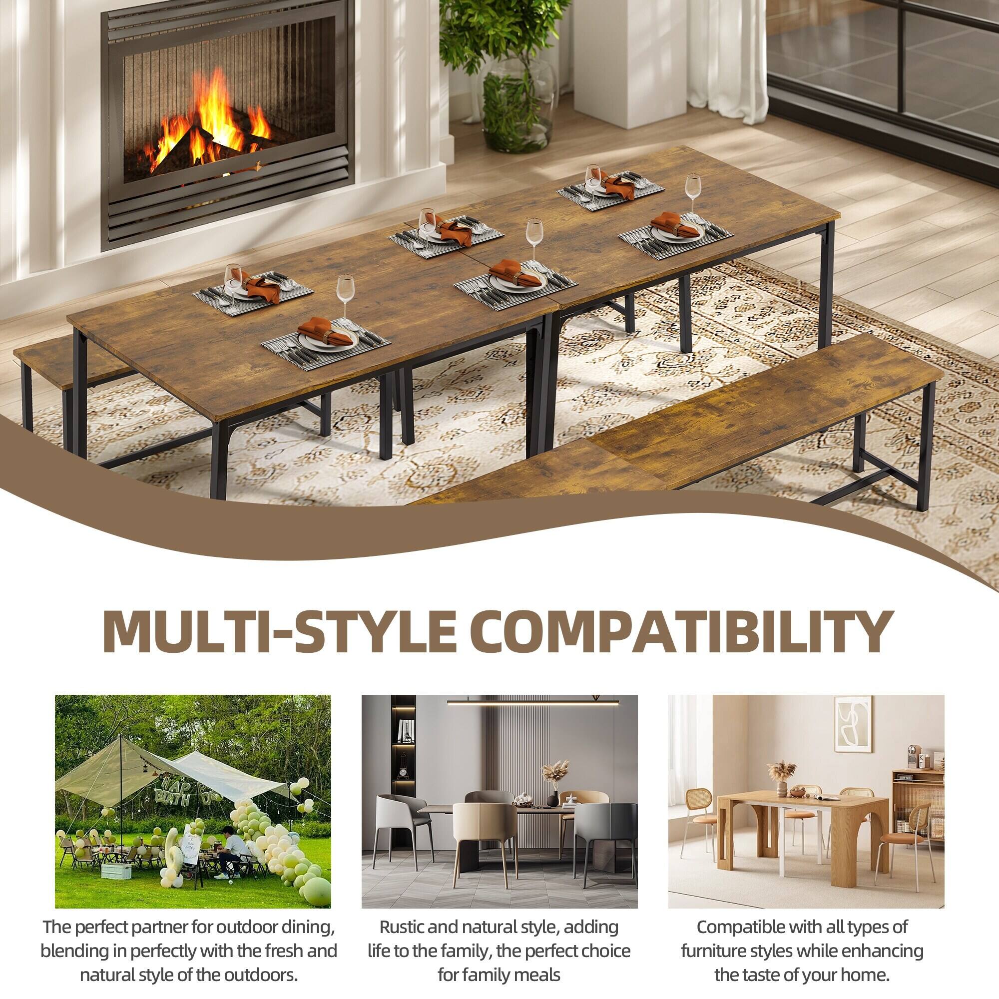 MULTI-STYLE COMPATIBILITY

The perfect partner for outdoor dining, blending in perfectly with the fresh and natural style of the outdoors.

Rustic and natural style, adding life to the family, the perfect choice for family meals.

Compatible with all types of furniture styles while enhancing the taste of your home.
