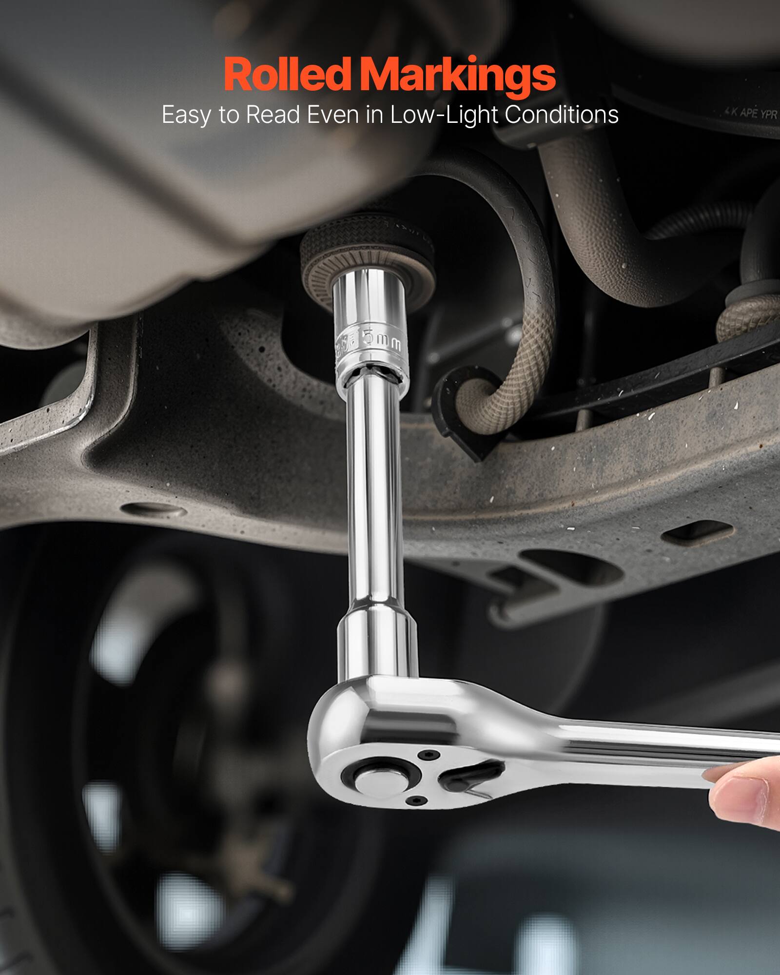 Rolled Markings  
Easy to Read Even in Low-Light Conditions