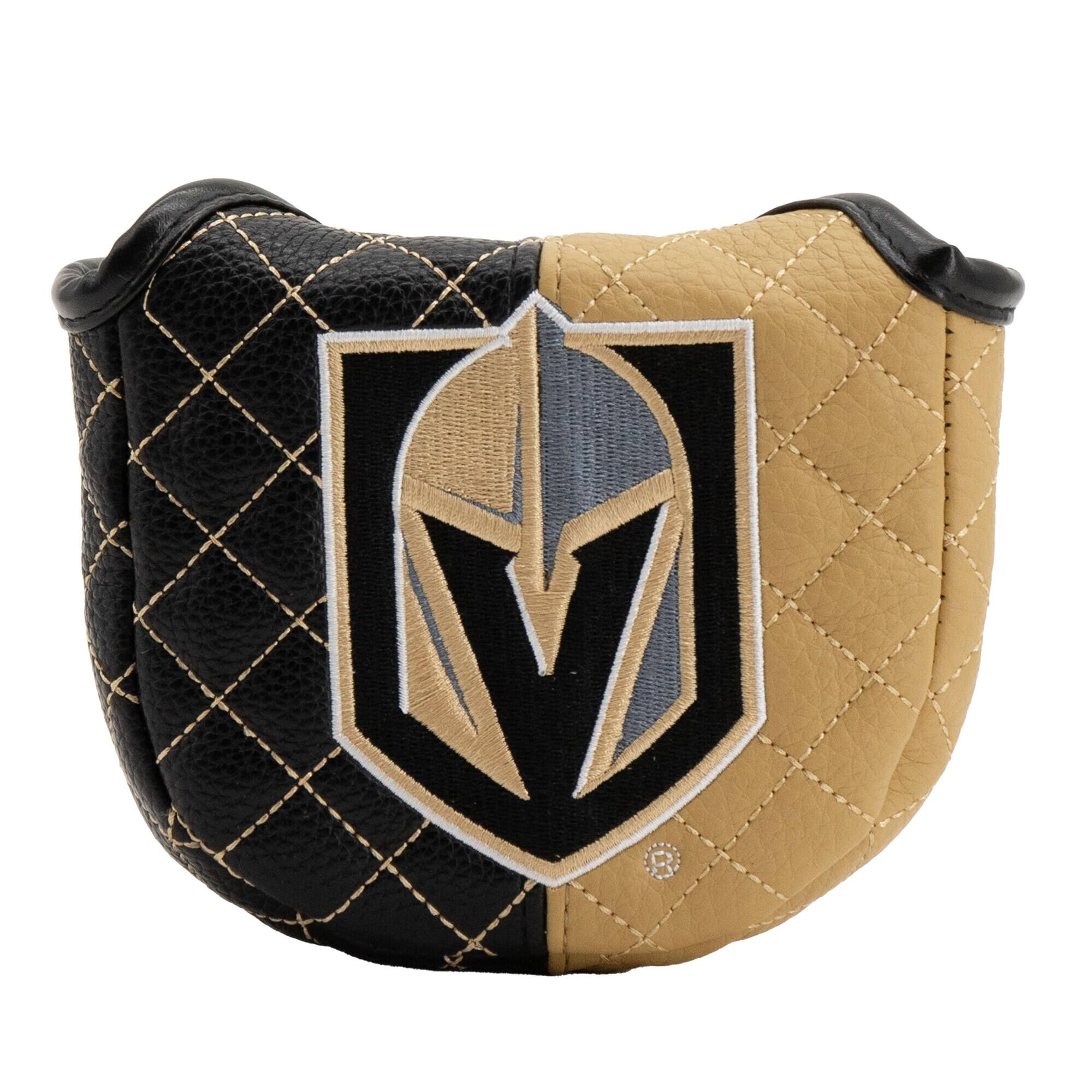 Front. Team Golf - Vegas Golden Knights Quilted Mallet Putter Cover - Multicolor.