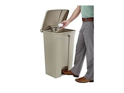 Alt View 2. Safco - Safco Indoor Step Trash Can, Tan Plastic, 23 Gal. (9923TN) - Tan.