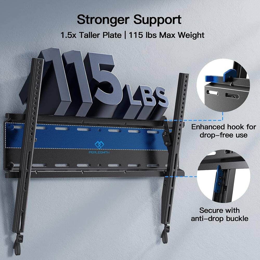 Stronger Support
1.5x Taller Plate | 115 lbs Max Weight
115 LBS
Enhanced hook for drop-free use
Secure with anti-drop buckle