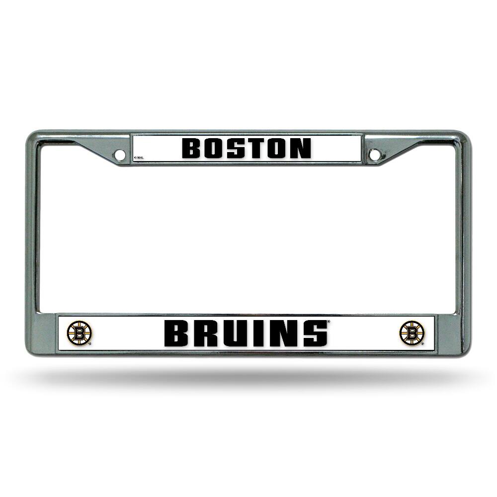 Boston Bruins - 12" x 6" Standard Size - Chrome Metal License Plate Frame