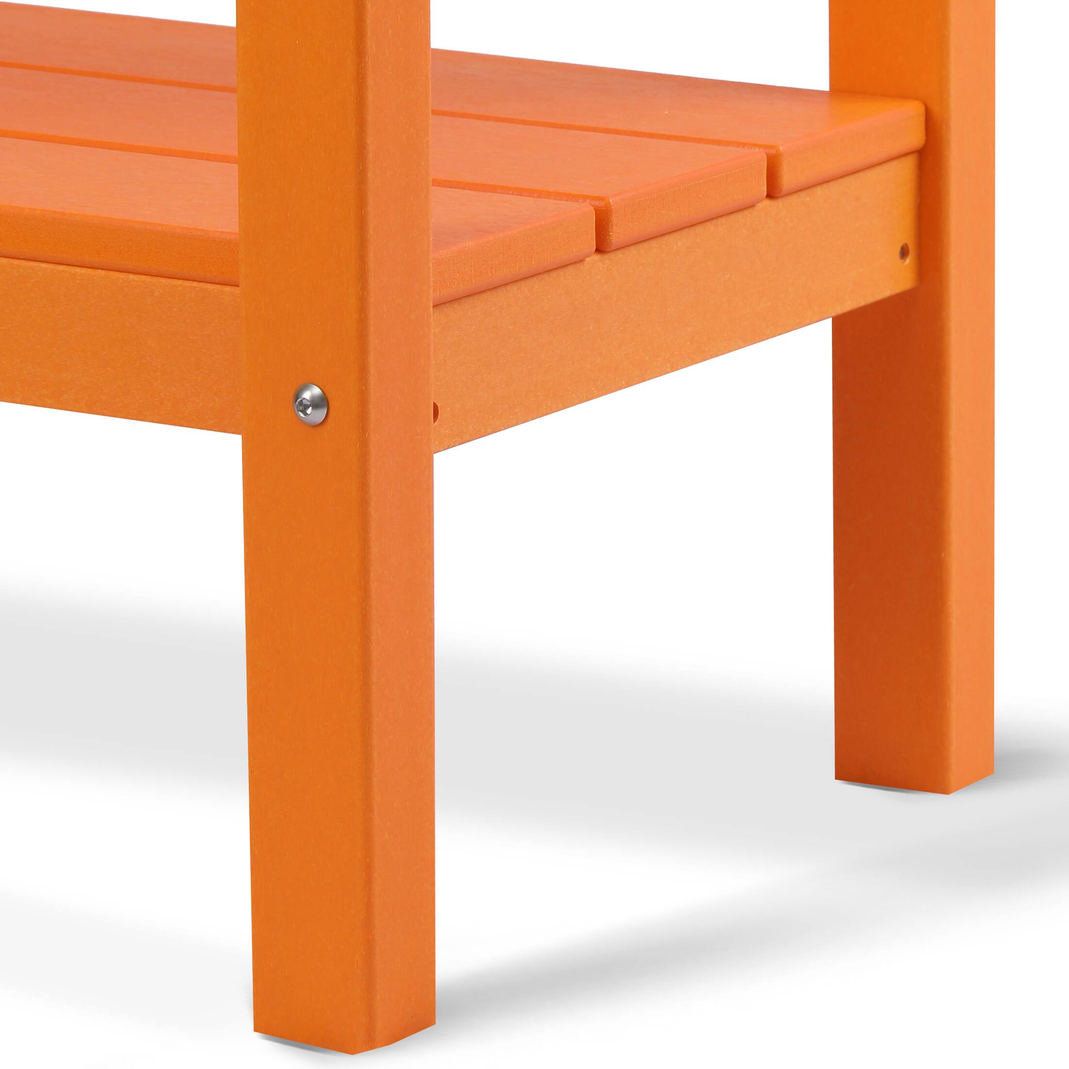 Alt View 4. WestinTrends - WestinTrends Malibu 55" Outdoor Patio HDPE Adirondack 2-Tier Shelf Console Table - Orange.