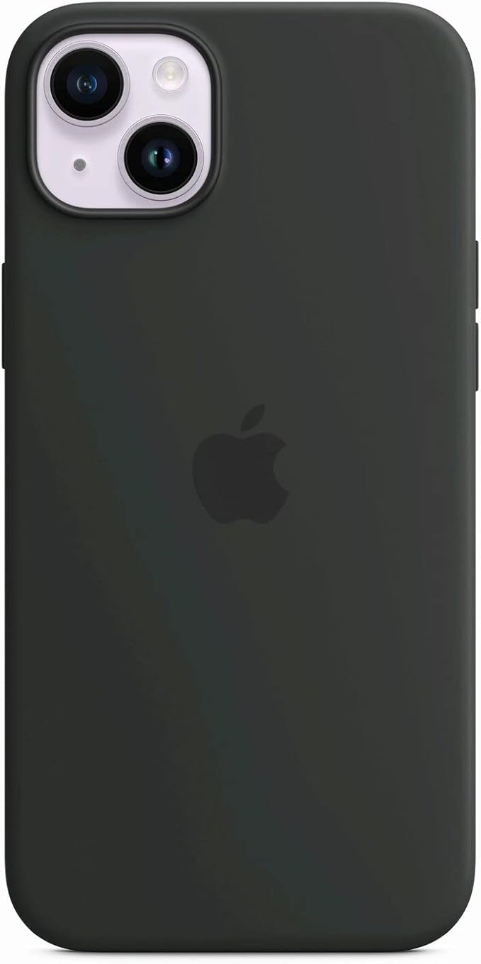 Angle. Apple - Apple iPhone 14 Plus Silicone Case with MagSafe - Black.