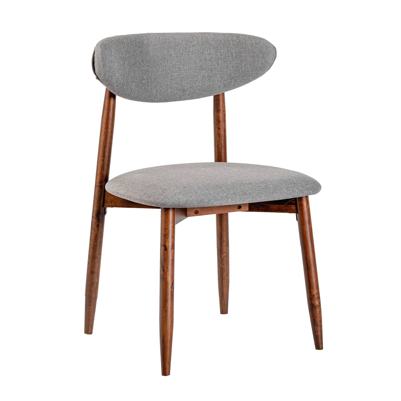 Alt View 8. Costway - Costway 2 PCS Dining Chairs Fabric Upholstered Kitchen Chairs with Curved Backs Padded Seats - Gray + Walnut.