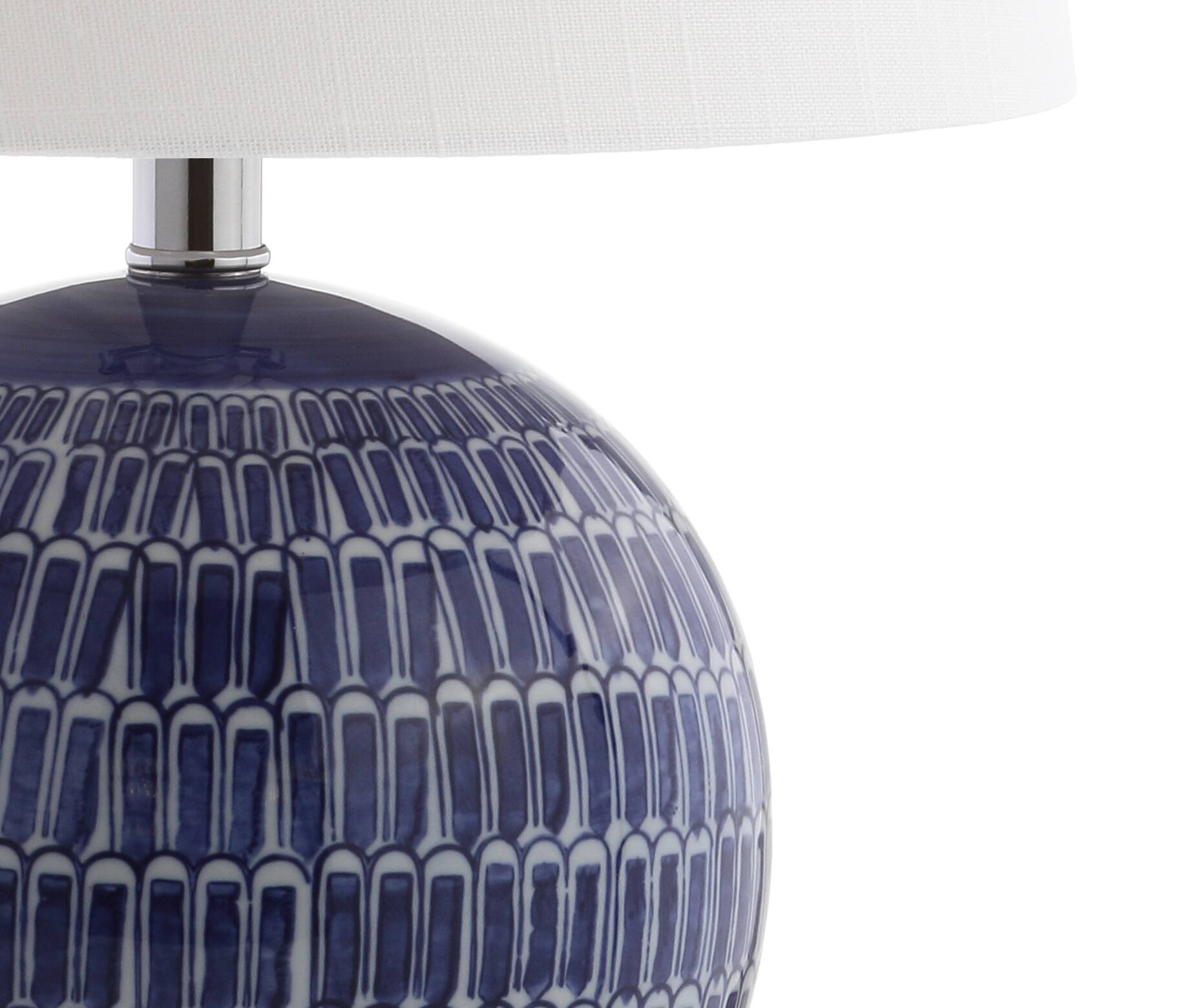 Alt View 4. Jonathan Y - Ronald 21" Ceramic LED Table Lamp, Navy - Navy.
