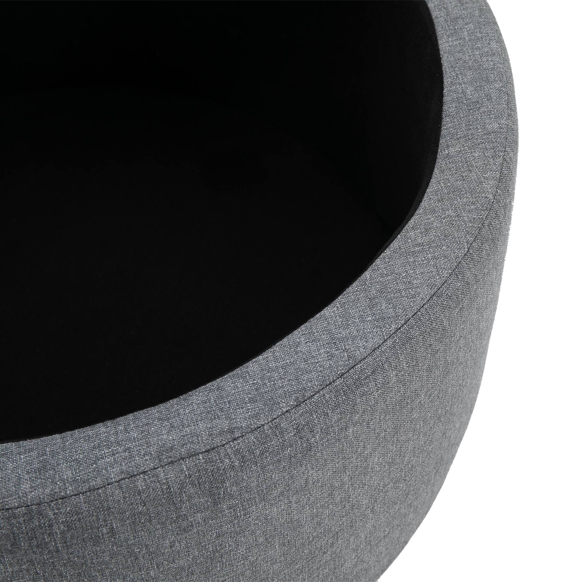 Alt View 8. Homcom - Round Linen-touch Fabric Storage Footstool Ottoman Button Tufted Footrest with Removable Lid - Grey.