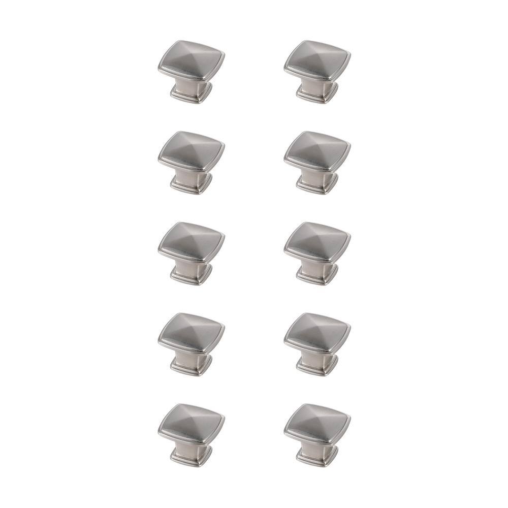 Alt View 2. Elegant Decor - Marcel 1.2" Brushed Nickel Square Knob Multipack (Set of 10) - Brushed Nickel.