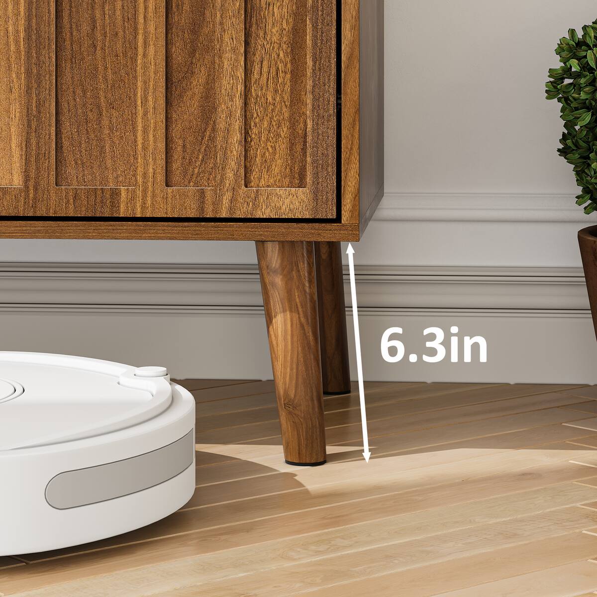 Alt View 4. Spaco - Spaco 31.5 " Farmhouse Sideboard,Buffet with Paper Clip Design,Walnut Buffet Cabinet,Coffee Bar for Kitchen Dining Room - Walnut.