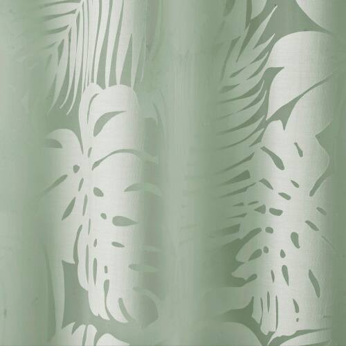 Back. BreeBe - Palm Leaf Burnout Window Sheer Sage Green 50x95' - Sage Green.