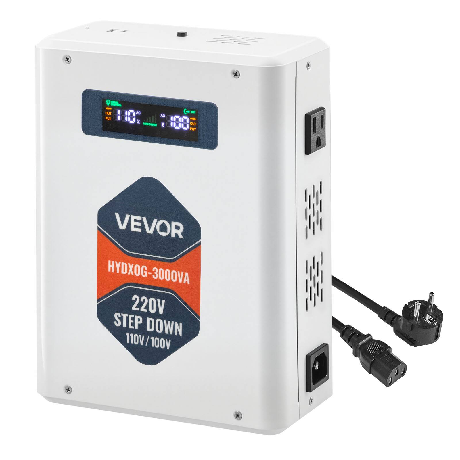 PITA  
our PUT  
AC AC y LOCONE  
TUO PUT  
VEVOR HYDXOG-3000VA 220V STEP DOWN 110V 100V