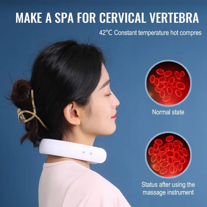 MAKE A SPA FOR CERVICAL VERTEBRA  
42°C Constant temperature hot compress  

Normal state  

Status after using the massage instrument