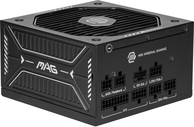 MSI - MAG A650GLS PCIE5 650W ATX 3.1 & PCIe 5.1 Ready Fully modular 80 Plus Gold Energy Efficiency Gaming Power Supply - Black