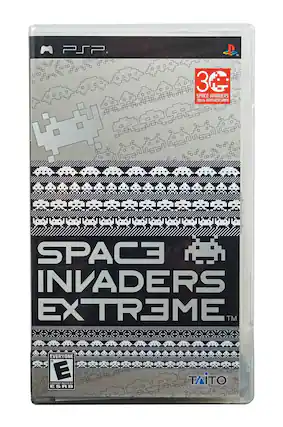 PSP
SPACE INVADERS EXTREME™
30th ANNIVERSARY
3G
SPACE INVADERS 30th ANNIVERSARY
EVERYONE
E
CONTENT RATED BY ESRB
TAITO
A Square Enix Company - E10+ (Everyone 10+)