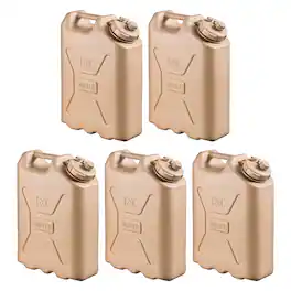 Scepter - Lightweight BPA 5 Gallon 20 Liter Portable Water Storage Container, (5 Pack) - Sand