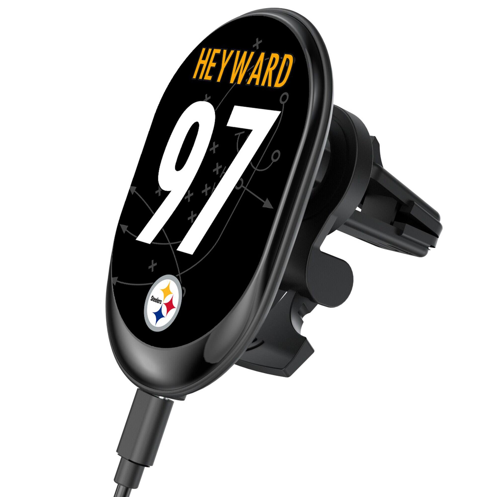Keyscaper - Cameron Heyward Pittsburgh Steelers Wireless Magnetic Car Charger - Black