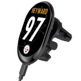 Keyscaper - Cameron Heyward Pittsburgh Steelers Wireless Magnetic Car Charger - Black