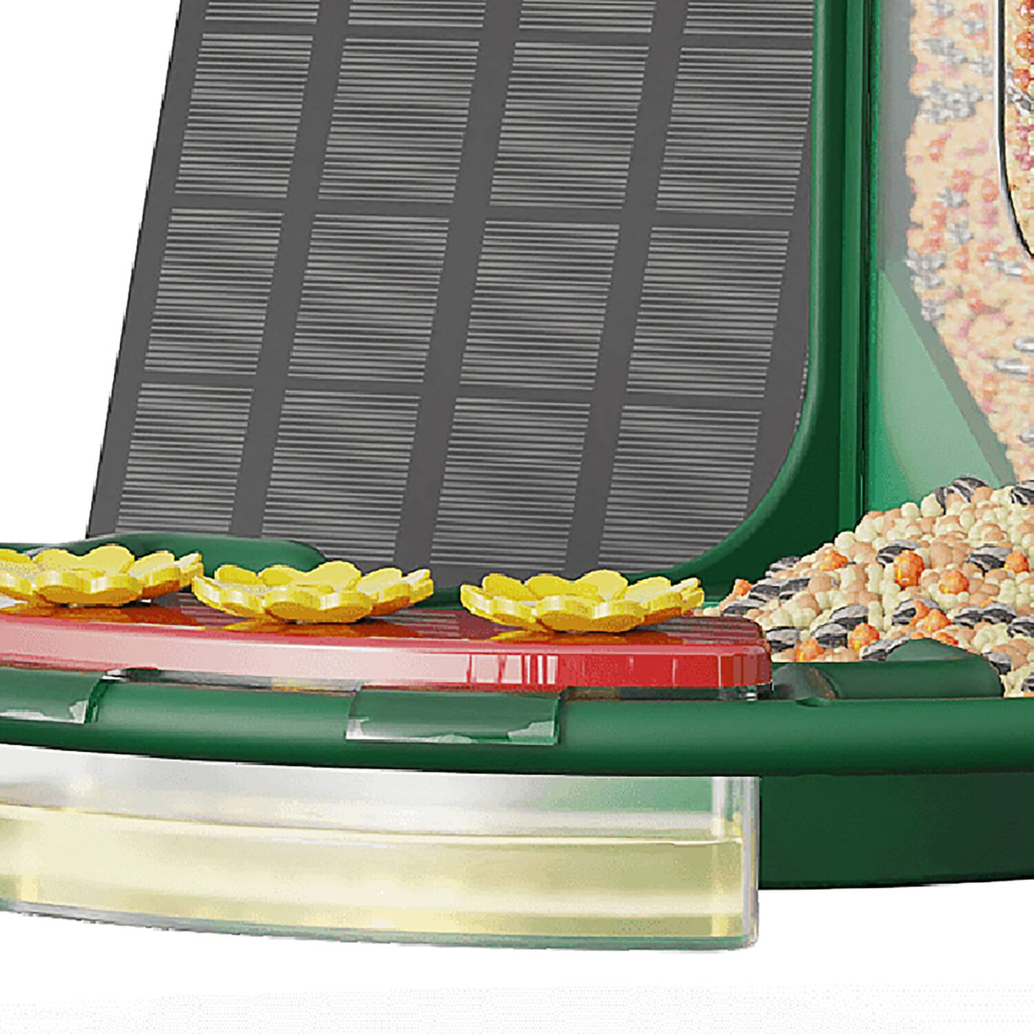 Left. PerchMe - AI-Recognition Smart Bird Feeder with Camera, Solar Powered - Forest Green.