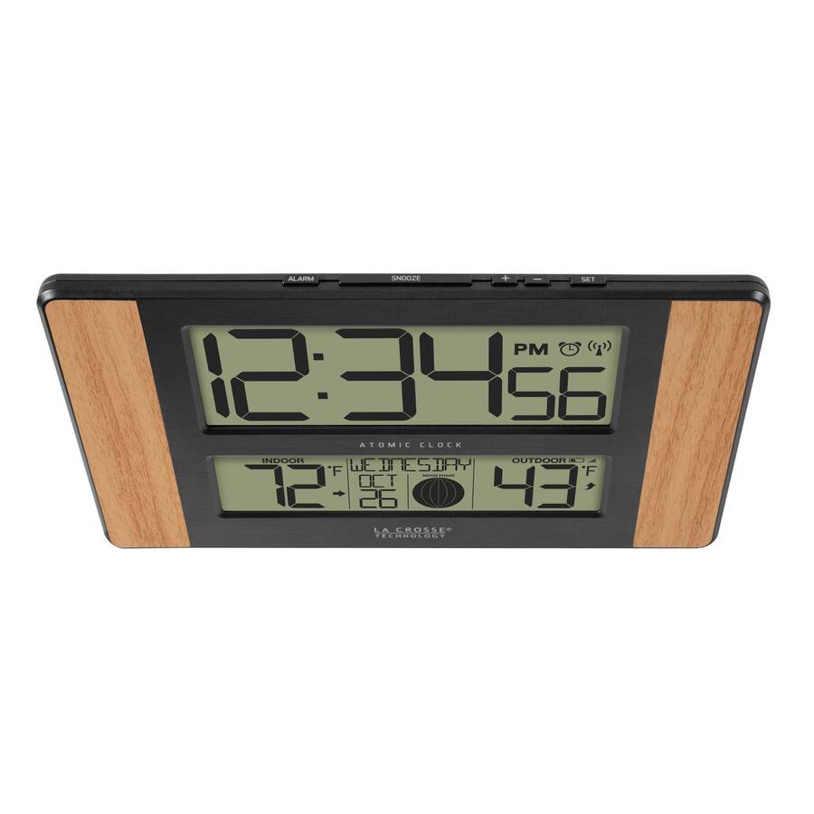 La Crosse Technology Atomic Digital Clock with Temperature and Moon ...