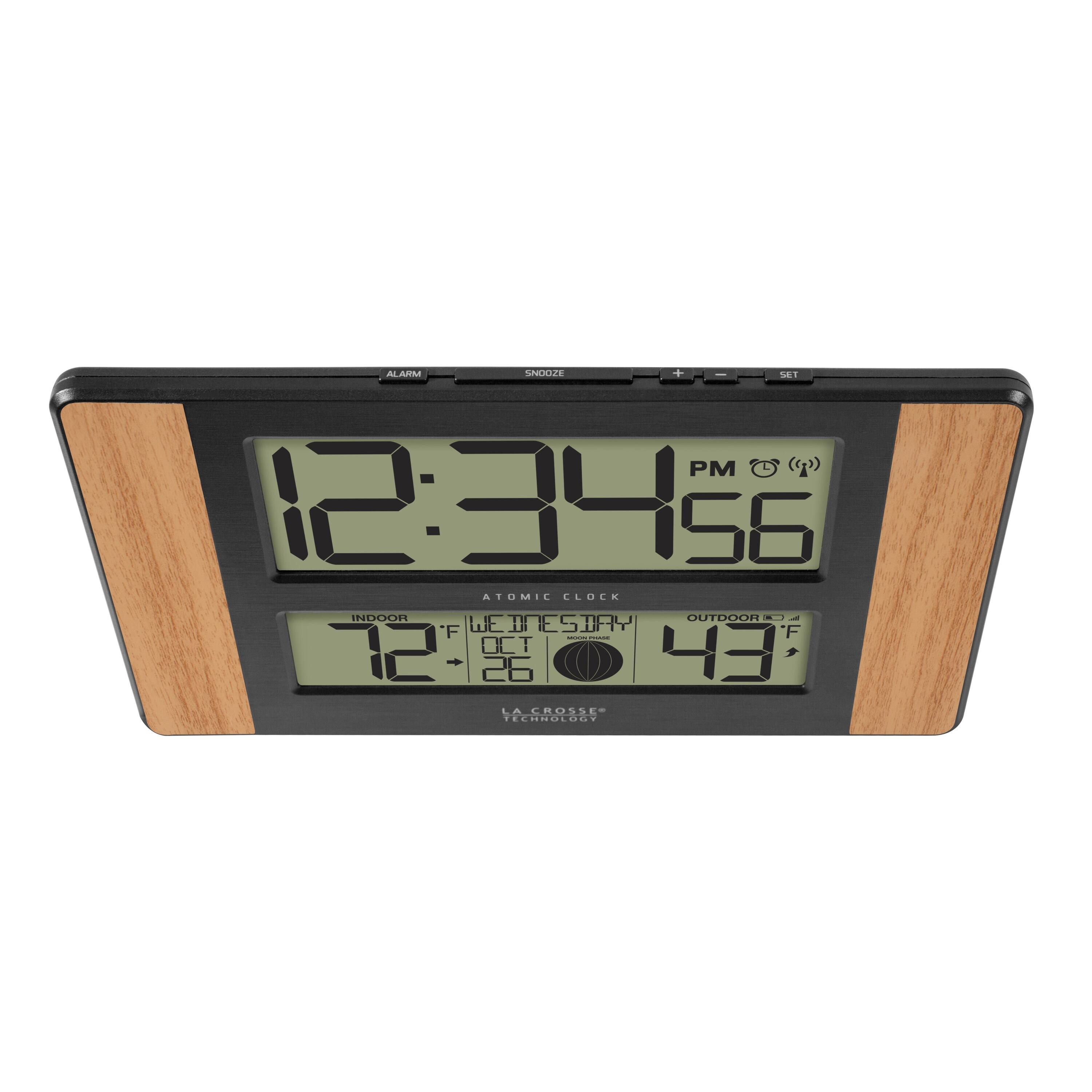 12:34 PM  
56  

ATOMIC CLOCK  

INDOOR  
12°F  
26°F  

OUTDOOR  
43°F  

WEDNESDAY  
OCT  

LA CROSSE TECHNOLOGY
