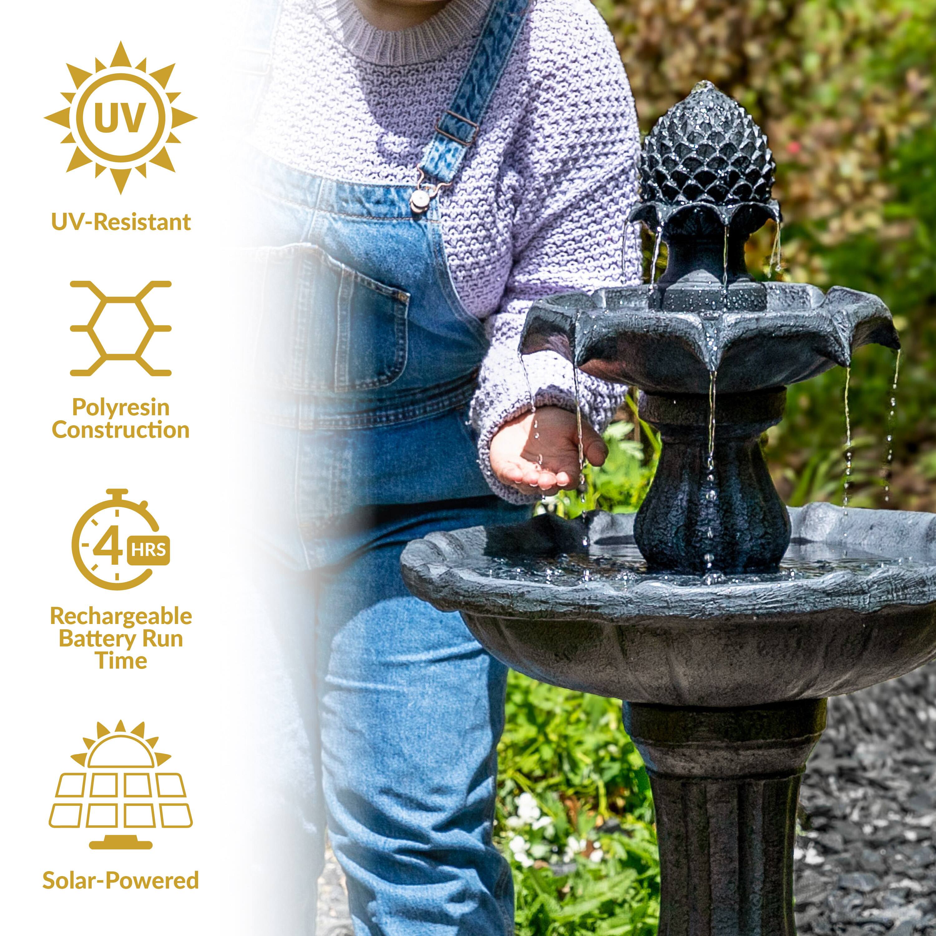 UV-Resistant  
Polyresin Construction  
4 HRS Rechargeable Battery Run Time  
Solar-Powered