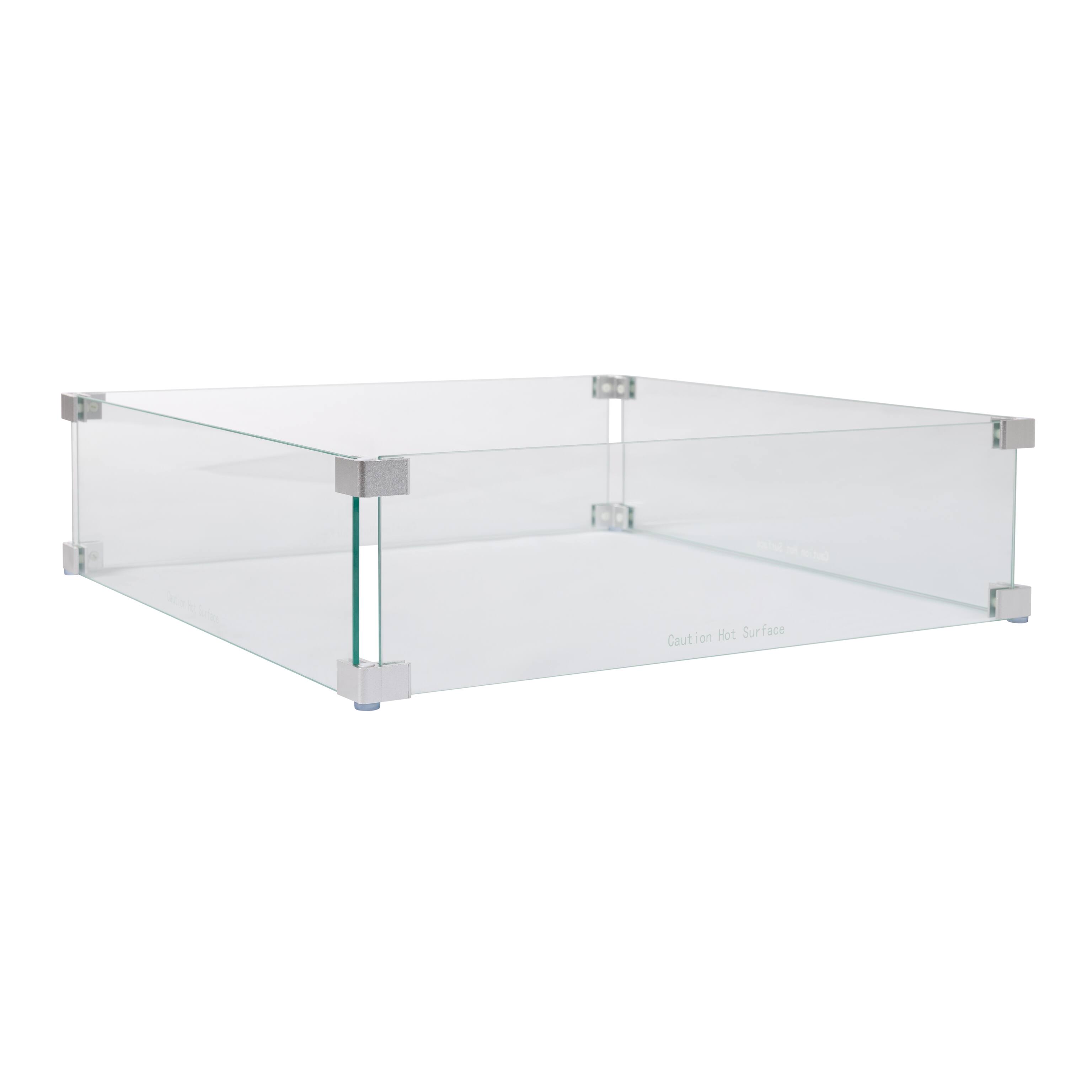 Alt View 11. Fire Sense - Tempered Glass Wind Guard for Square LPG Fire Pits - Clear.