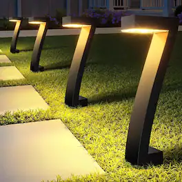 MOSZAR LLC - Solar Lights Outdoor Pathway Lights, 6 Pack Upgraded Bright LED - Black