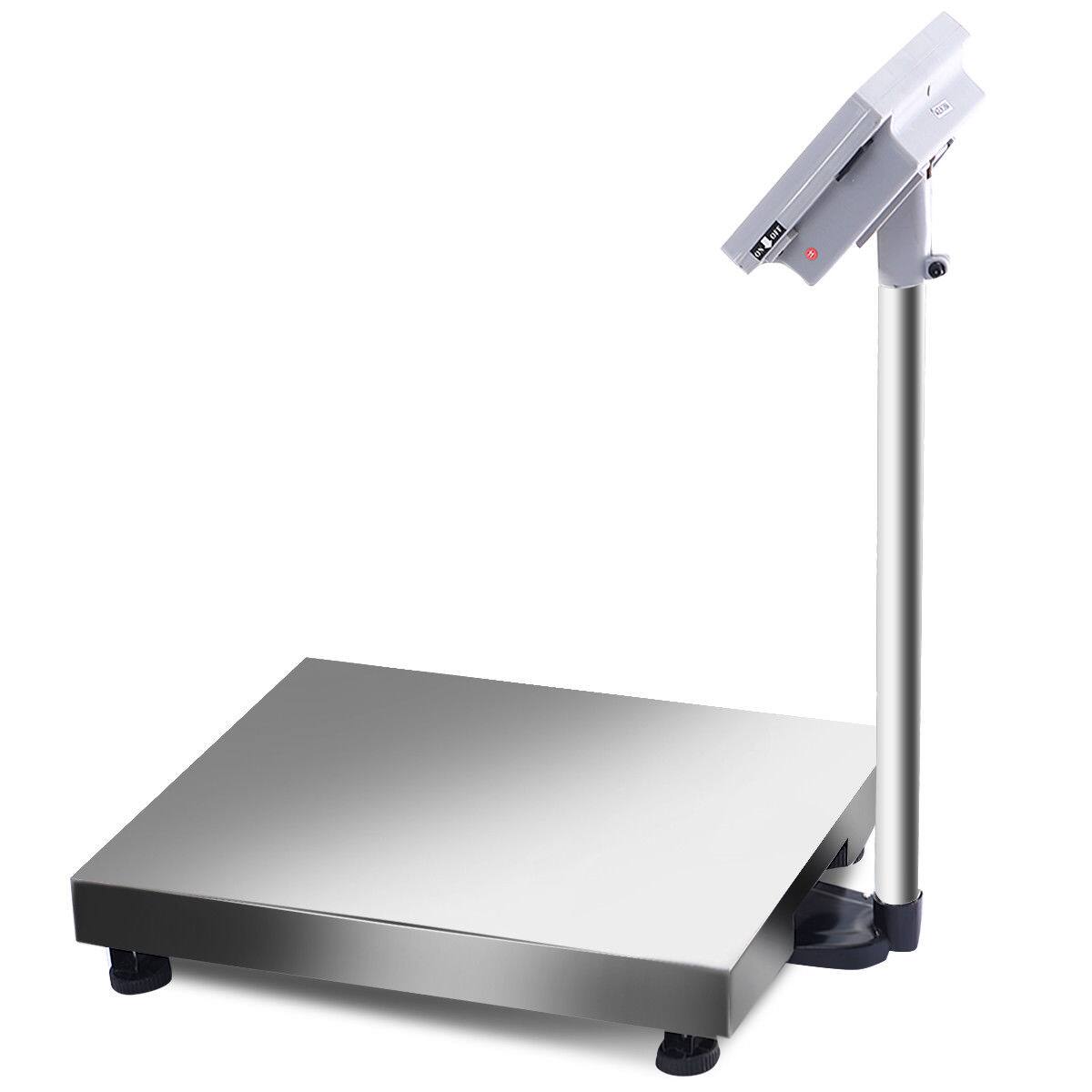 Alt View 7. Costway - Costway 660lbs Weight Computing Digital Floor Platform Scale Postal Shipping Mailing - White.