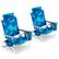 Front. Costway - 2-Pack Folding Backpack Beach Chair 5-Position Outdoor Reclining Chairs with Pillow - Dark Blue.