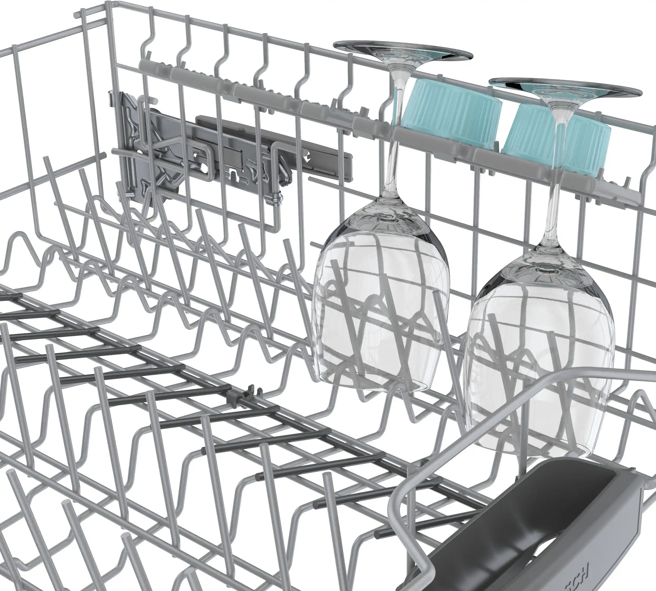 Alt View 22. Bosch - 300 Series 24" Front Control Smart Built-In Stainless Steel Tub Dishwasher with 3rd Rack and AquaStop Plus, 46 dBA - Stainless Steel.