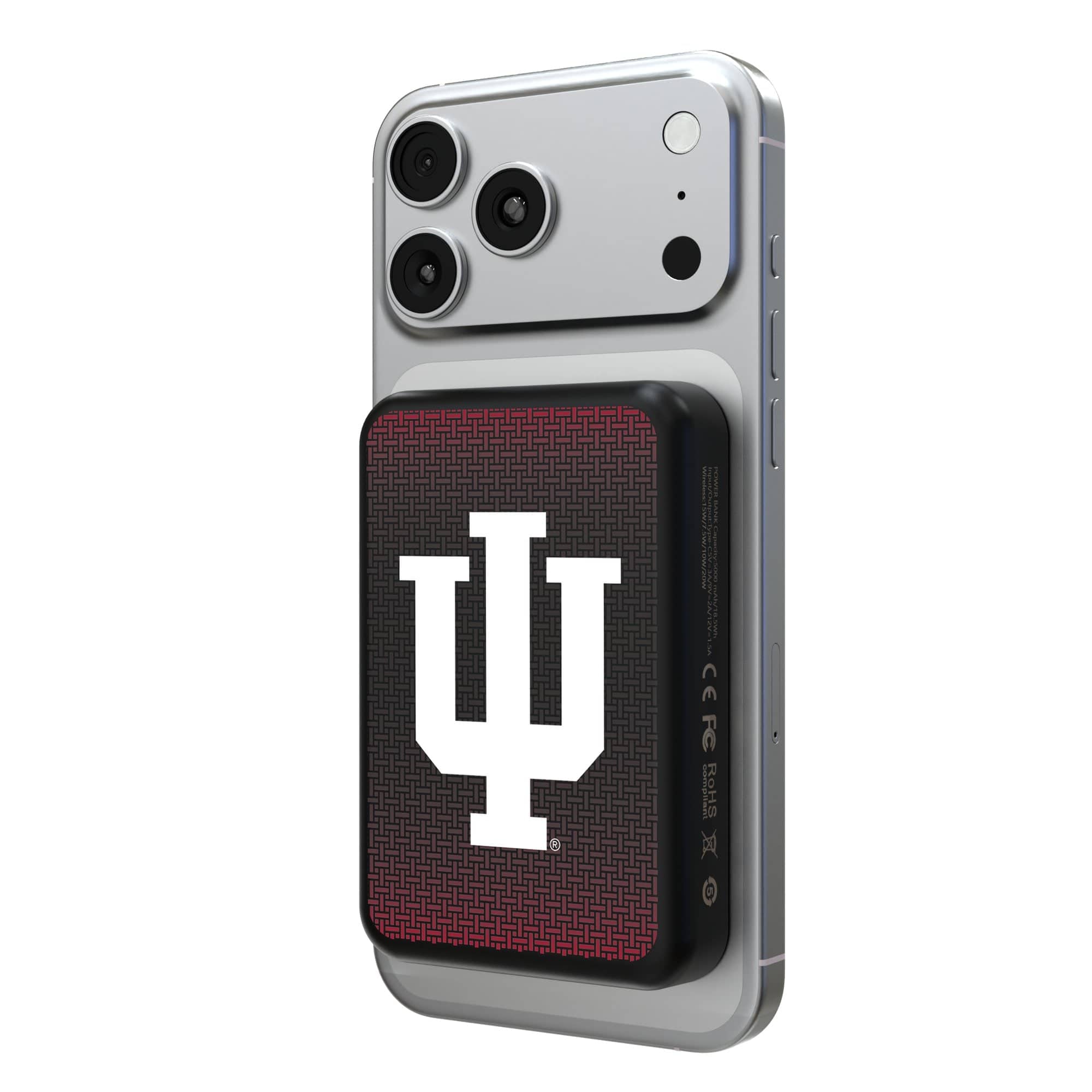 Keyscaper - Indiana Hoosiers Wireless Magnetic Power Bank - Black