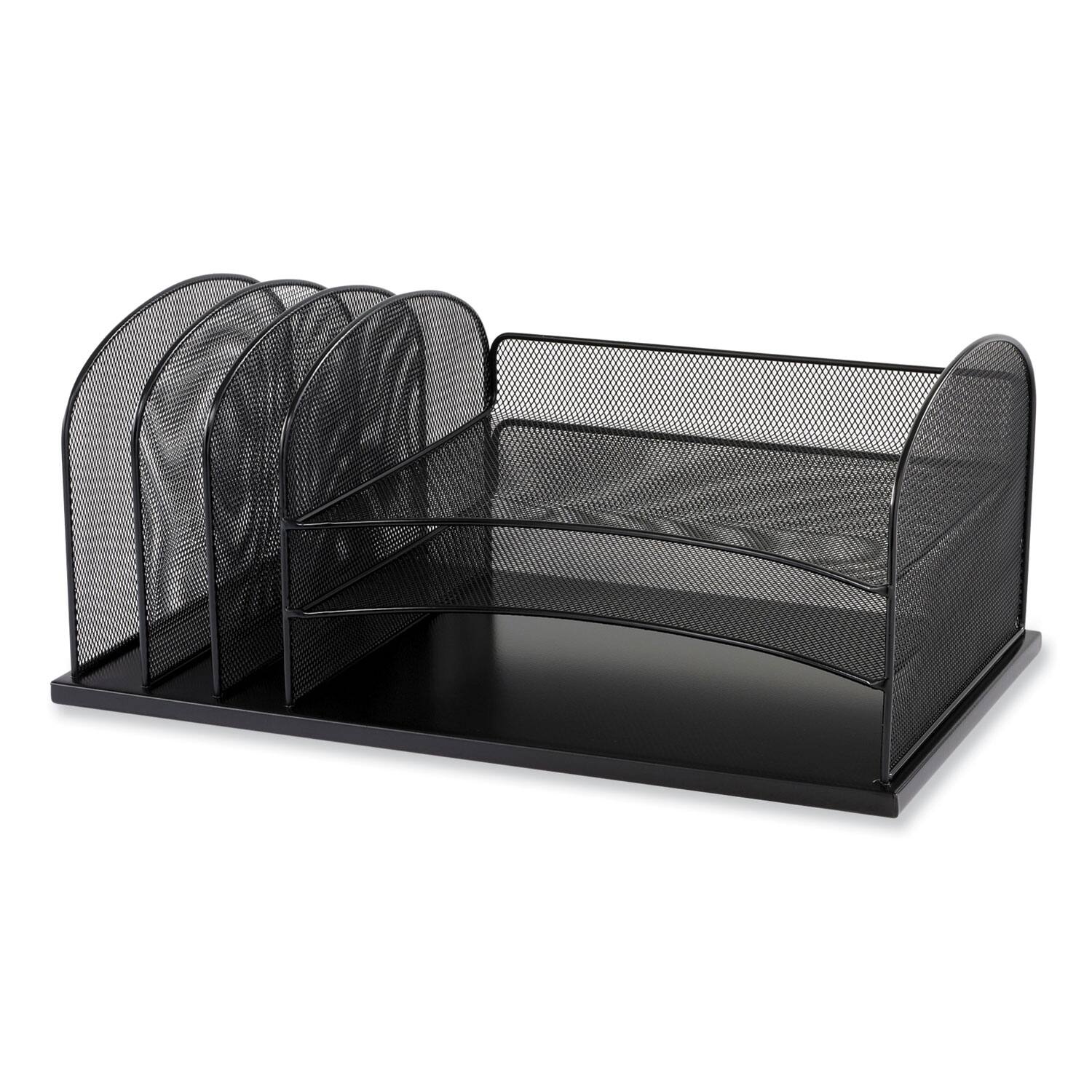 Left. Safco - Safco Onyx Desk Organizer with Three Horizontal and Three Upright Sections, Letter Size Files, 19.25 x11.5 x 8.25, Blue.