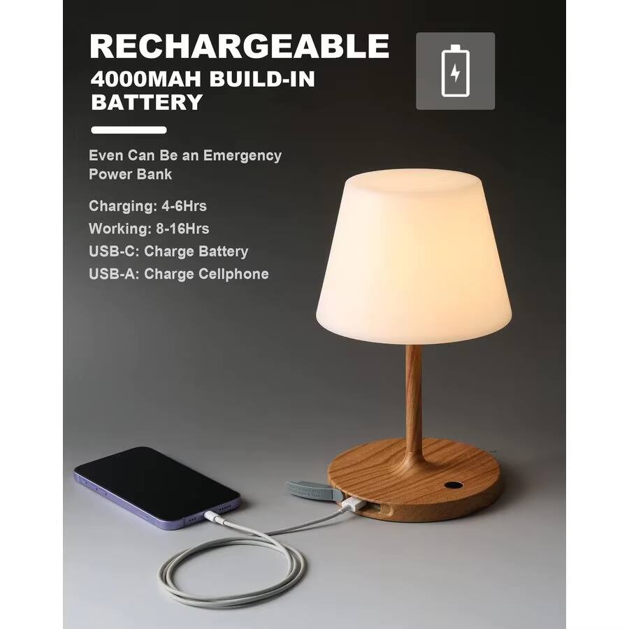 RECHARGEABLE  
4000MAH BUILD-IN BATTERY  

Even Can Be an Emergency Power Bank  

Charging: 4-6Hrs  
Working: 8-16Hrs  

USB-C: Charge Battery  
USB-A: Charge Cellphone