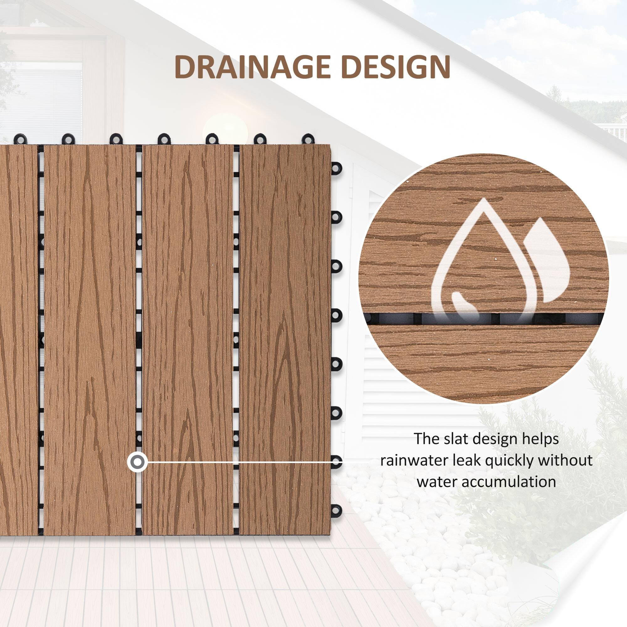 DRAINAGE DESIGN

The slat design helps rainwater leak quickly without water accumulation