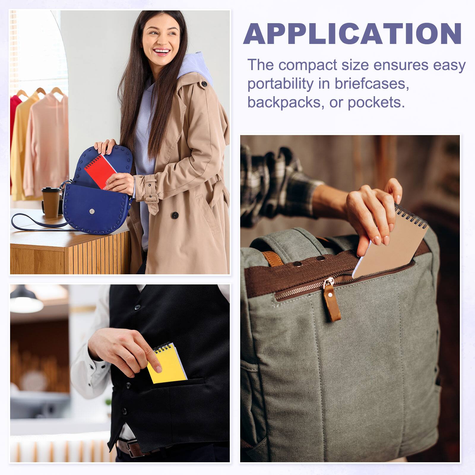 APPLICATION

The compact size ensures easy portability in briefcases, backpacks, or pockets.