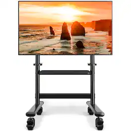 Rfiver - Heavy-duty mobile TV stand suitable for 32-85 inch TVs - Black