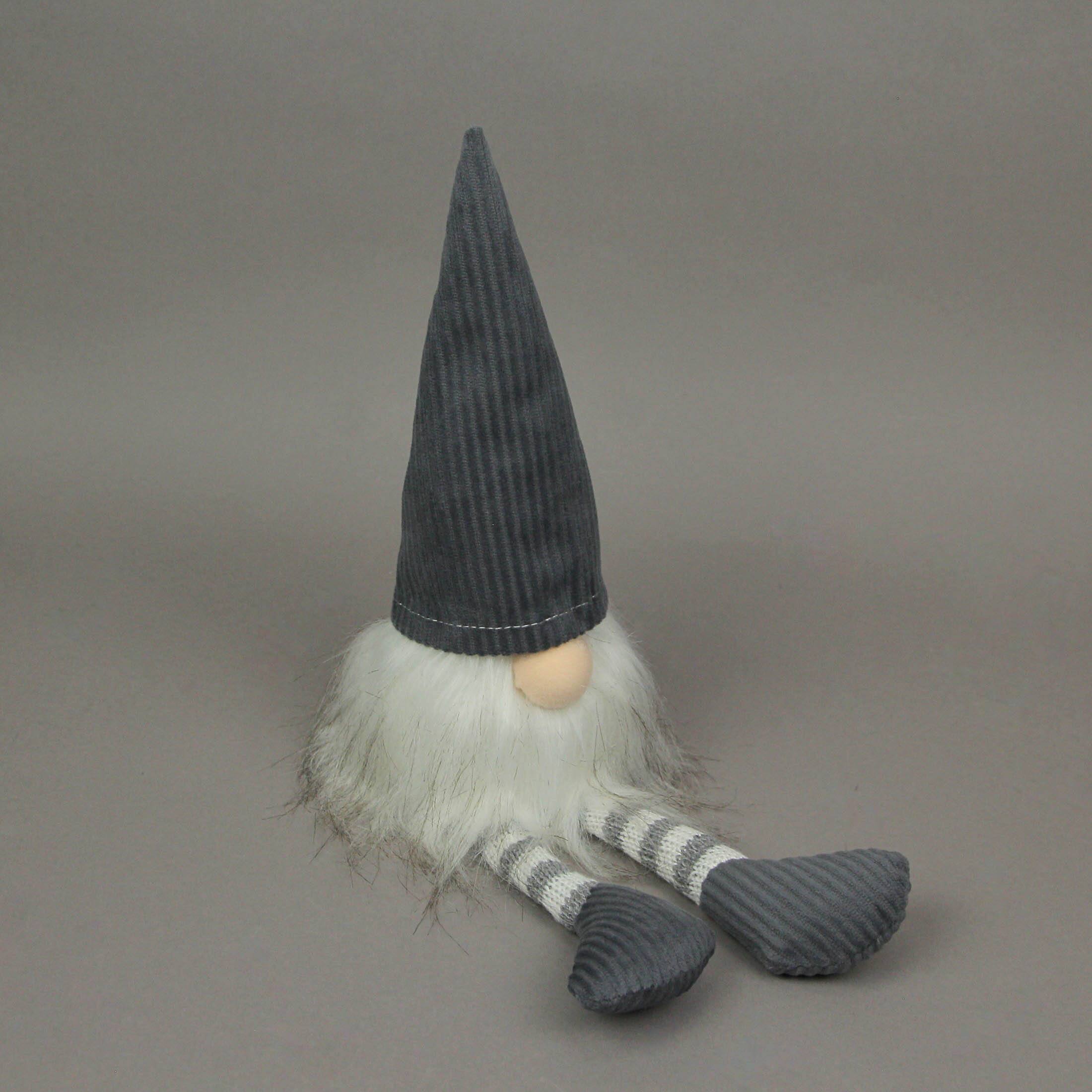 Alt View 1. PD Home & Garden - Small Polyester Garden Gnome Shelf Sitter Home Decor Plush Decoration Ornament - Grey.