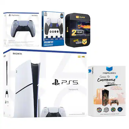 - PlayStation SONY BIBA CPS x DualSense
- FPS GRIP KIT
- 2 YEAR BONUS EXTENDED WARRANTY
- SONY PlayStation 5 Slim Disc Edition
- mightyskins SKINS TO CUSTOMIZE YOUR PLAYSTATION 5 SLIM DISC EDITION
- ONE CONTROLLER
- MANY DESIGNS TO CHOOSE FROM