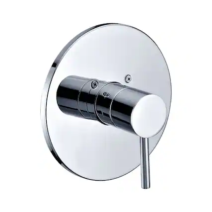 Front. Alfi - Polished Chrome Pressure Balanced Round Shower Mixer - Silver.