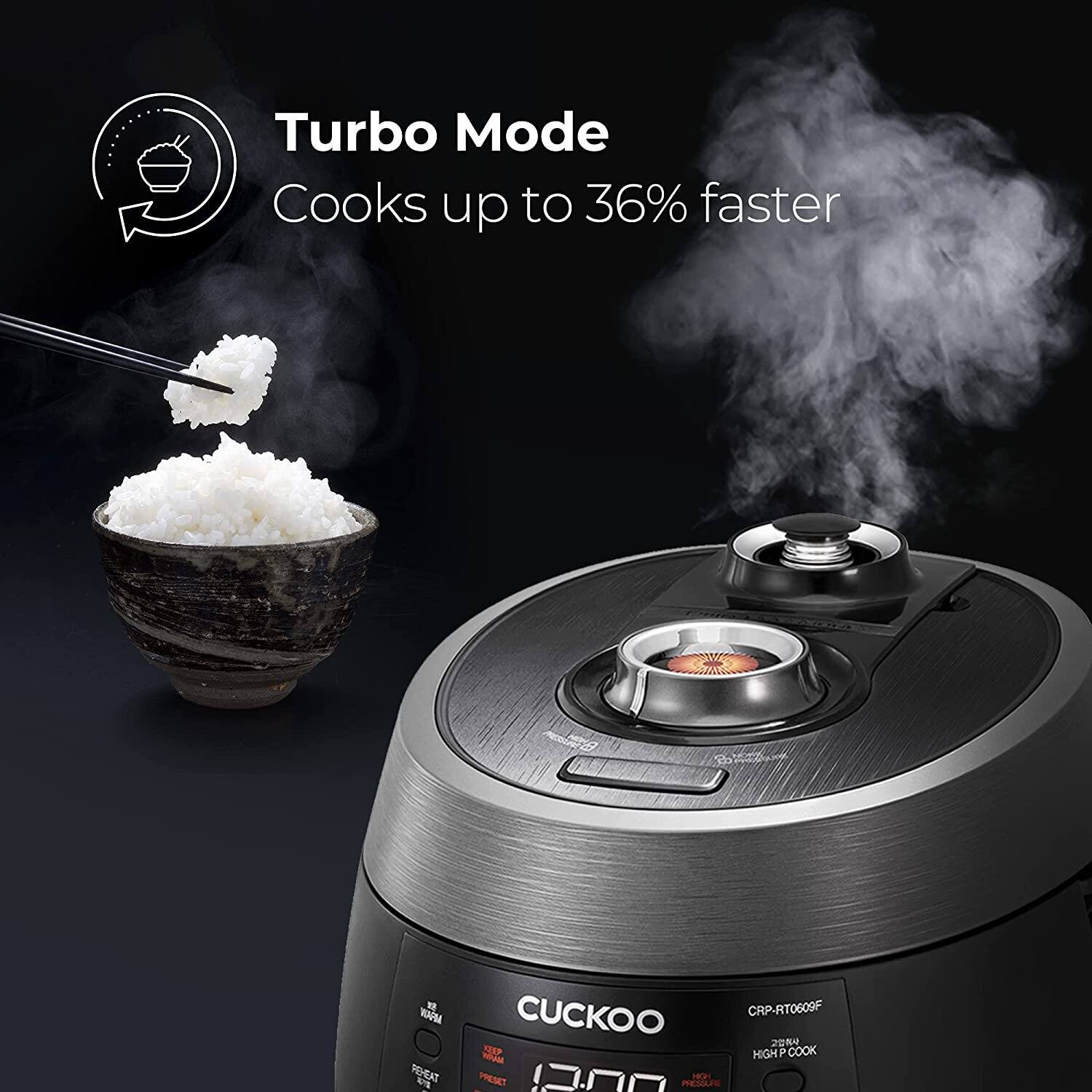 Cuckoo 6 Cup HP Twin Pressure Rice Cooker CRP RT0609FB Black CRP