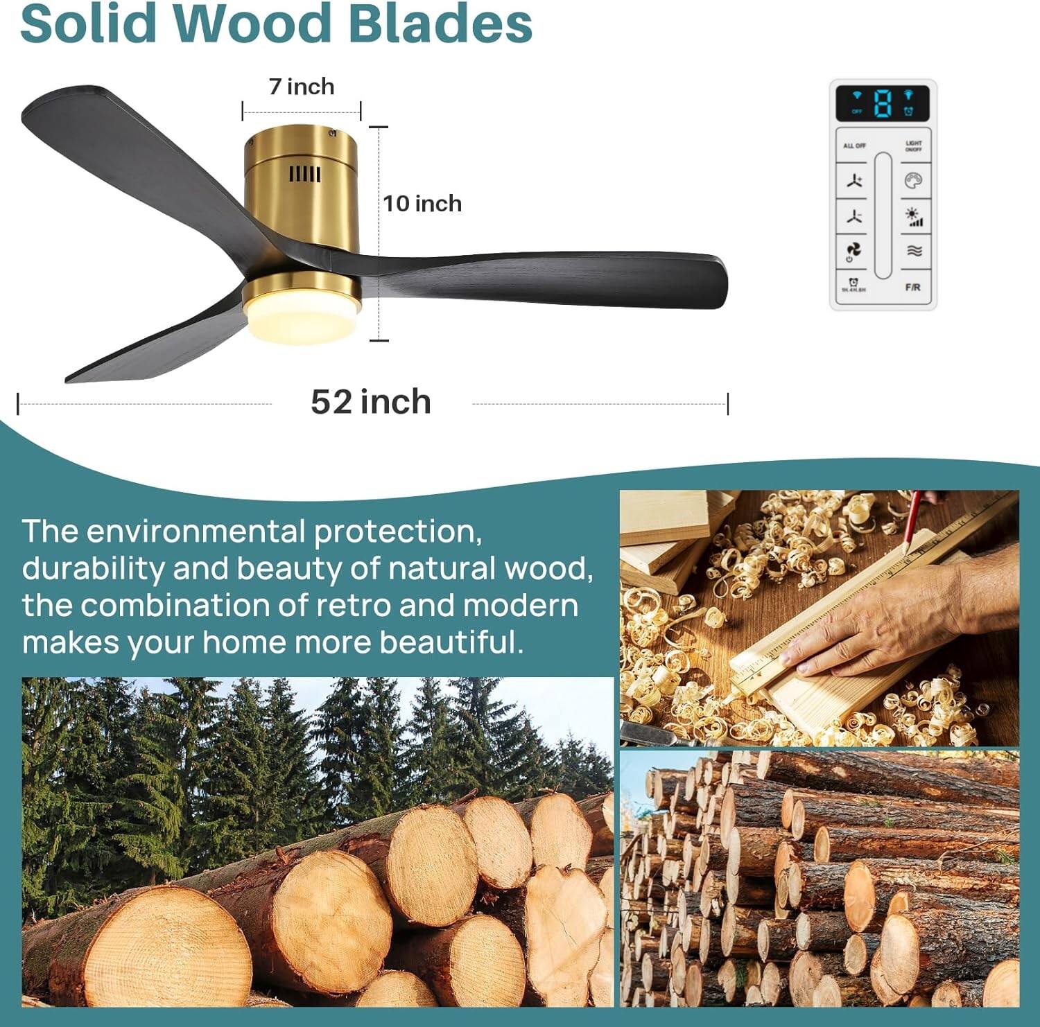 Solid Wood Blades

7 inch - 10 inch - 52 inch

The environmental protection, durability and beauty of natural wood, the combination of retro and modern makes your home more beautiful.