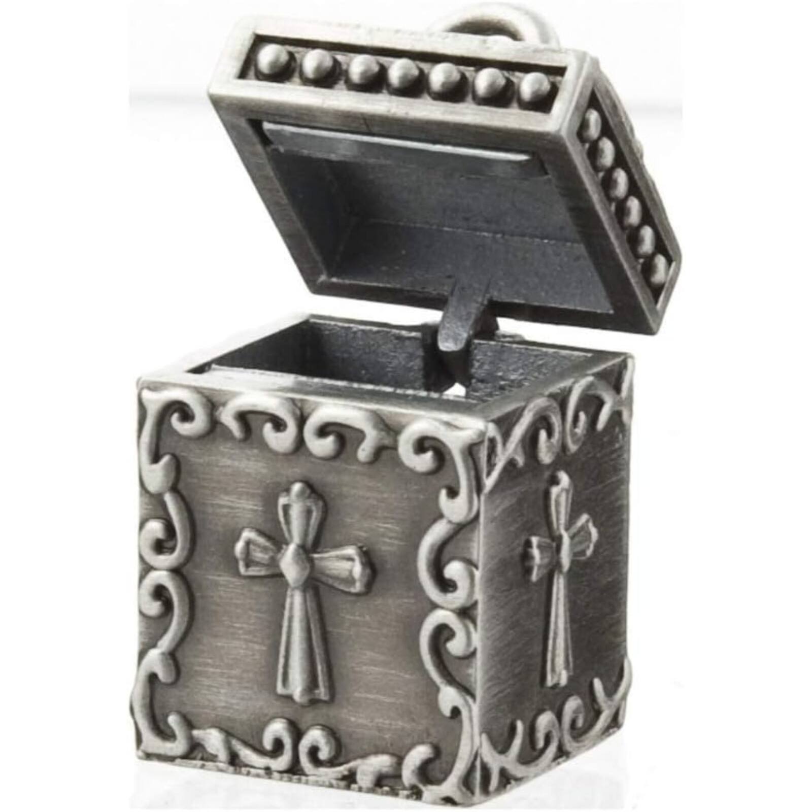 Angle. Ganz - Ganz Silver The Three Angels Miniature Metal Prayer Box and Charms 1 inch - Silver.