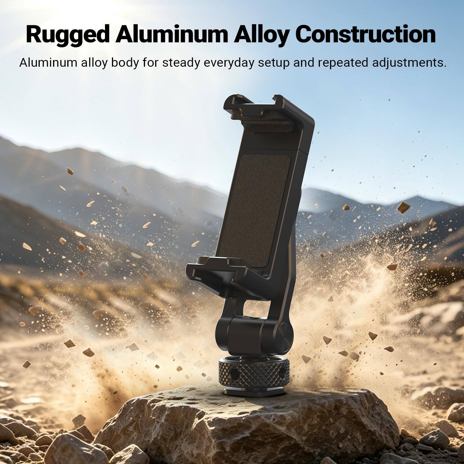 Rugged Aluminum Alloy Construction  
Aluminum alloy body for steady everyday setup and repeated adjustments.