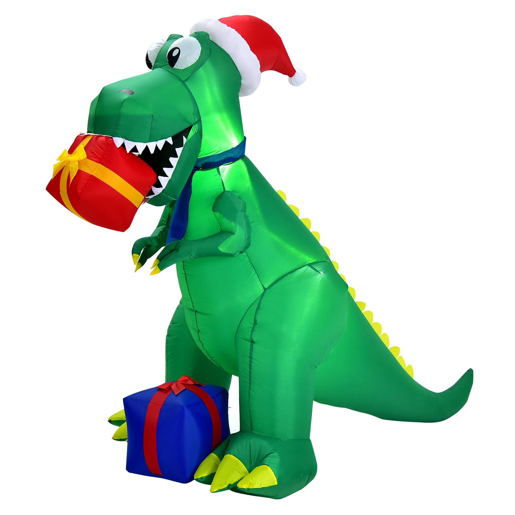 Alt View 17. Costway - 6Ft Christmas Inflatable Dinosaur Indoor & Outdoor Christmas Decoration - Multicolor.