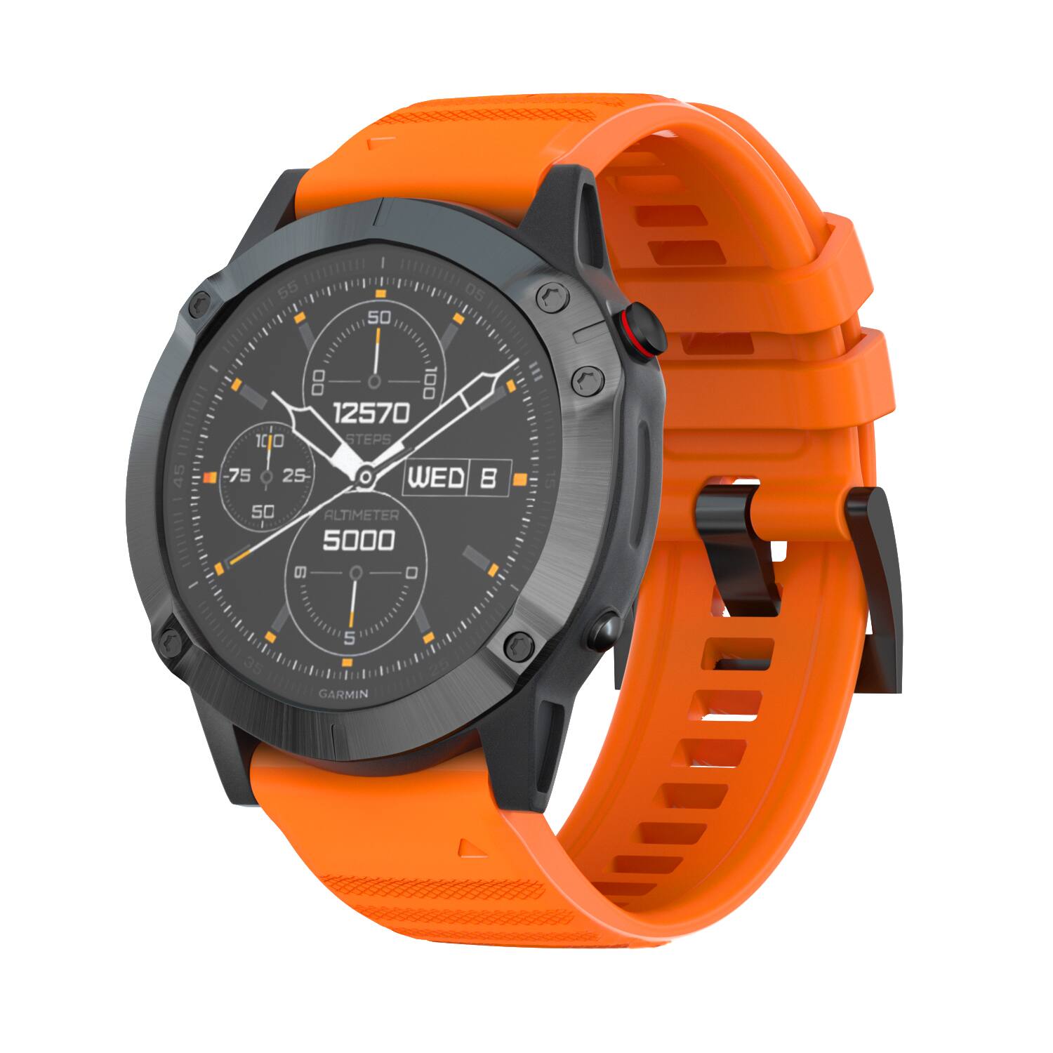 55 05 50 SiEE 8 11I 12570 100 STEPS 45 75 O 25 O WED - 1 SO ALTIMETER E 5000 6 O | 5 35 GARMIN